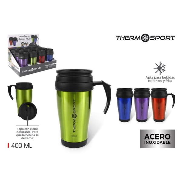 Termokop med låg ThermoSport 400 ml (12 enheder)