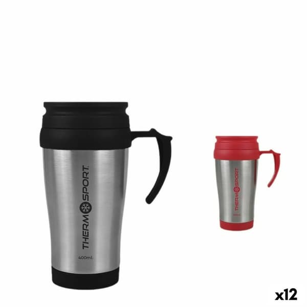 Termoskuppi kannella ThermoSport Travel Punainen 400 ml (12 osaa)