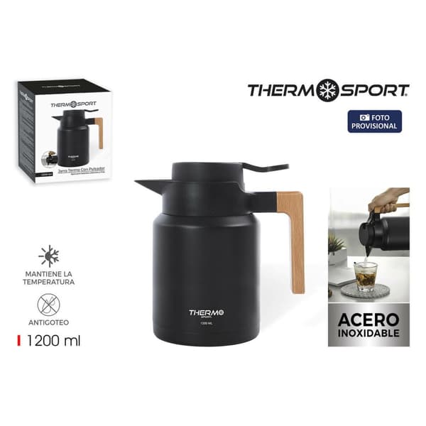 Termoskannu ThermoSport Musta 1,2 L (4 osaa)