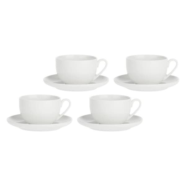 LA PORCELLANA BIANCA CORTE Sæt med 4 kopper med underkop 450 ml