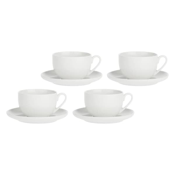 LA PORCELLANA BIANCA CORTE Sæt med 4 kopper med underkop 450 ml