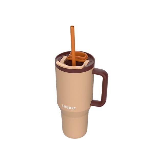 Termosmuki teleskooppipillillä Kambukka Rio Tumbler 950ml Almond Dream