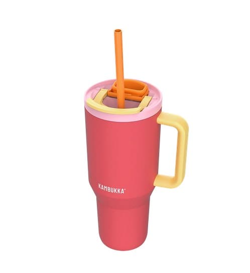 Termisk mugg med teleskopiskt sugrör Kambukka Rio Tumbler 950ml Pink Papaya