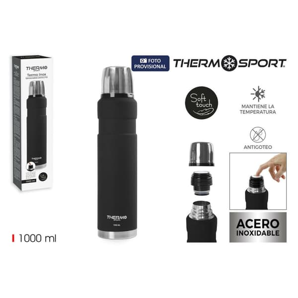 Termos ThermoSport Svart 1 L (6 antal)