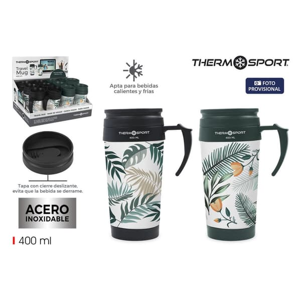 Termosmugg med lock ThermoSport 400 ml 0,4 l (12 antal)