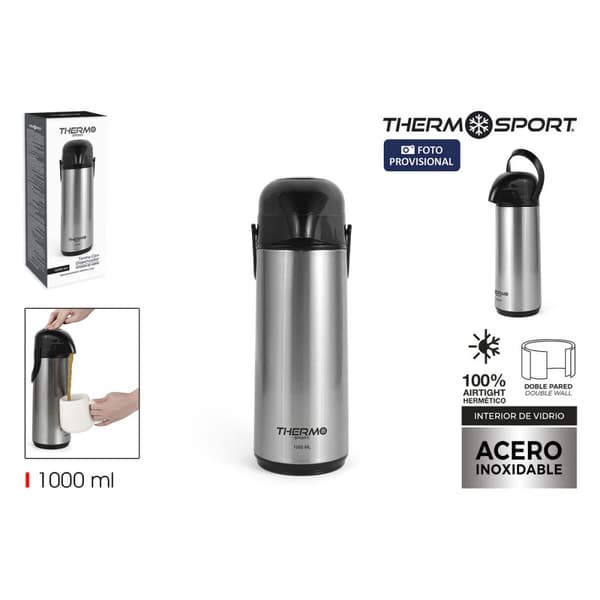 Termos ThermoSport Silvrig 1 L (6 antal)