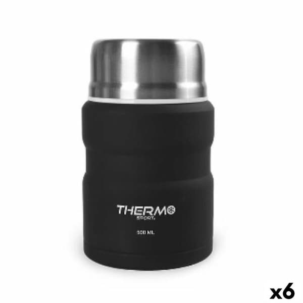 Ruokatermos ThermoSport Musta Teräs 500 ml (6 osaa)