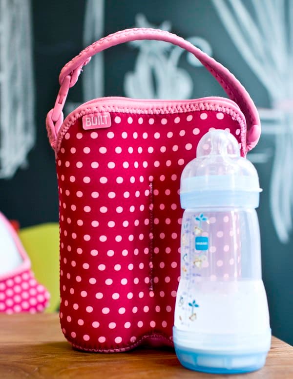 BUILTBottleBuddyTwoBottleTotemedhållare(BabyPinkMiniDots)