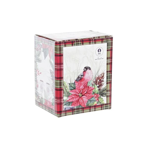 Infusionskopp DKD Home Decor Madár Glas Porslin Röd (300 ml) (2 antal)