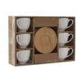 Miniatyrbillede 4 af 4: Sæt med 6 kopper og underkopper Home ESPRIT Hvid Bambus Porcelæn 90 ml