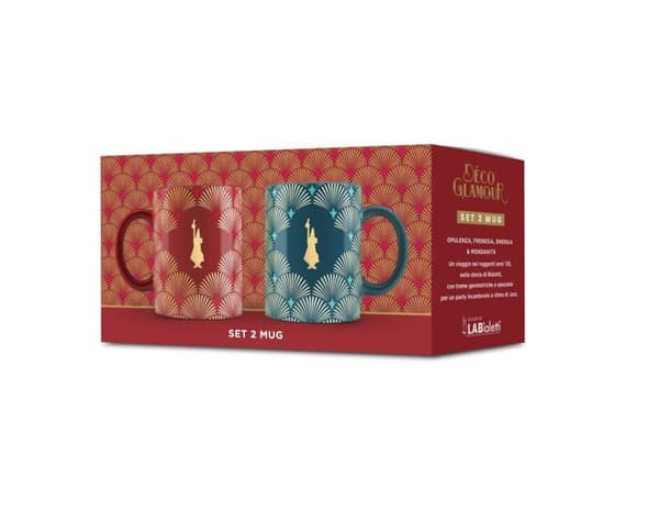Mugg - kopp - mazagran Bialetti - FW2022033 - Set med 2 Deco Glamourmuggar, Porslin, 330 ML