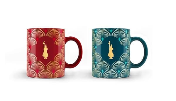 Mugg - kopp - mazagran Bialetti - FW2022033 - Set med 2 Deco Glamourmuggar, Porslin, 330 ML