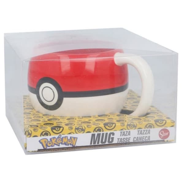 Mugg - Pokémon - Röd och vit - Keramik - Cylindrisk - 490 ml