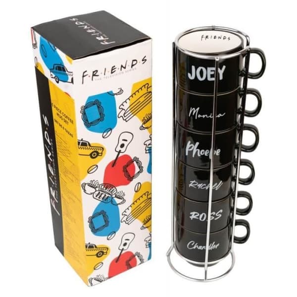 Set med koppar - Vänner - Keramik - Cylindrisk - Diskmaskinskompatibel - Modern design