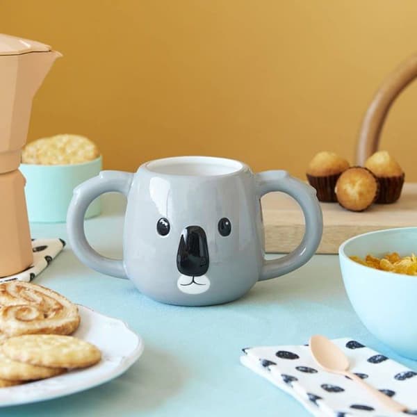 Balvi - 27562 - Koala mugg Grå färg Koala huvudformad kopp Kapacitet 400 ML Diskmaskinssäker