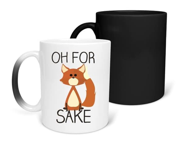 Mugg - Cup - Mazagran Generic - MUG1034 - Acen Funny Oh for Fox Sake Keramik Magic Morphing Mugg, Vit, 11 oz