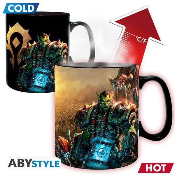 Mugg med termoreaktivt tryck - WORLD OF WARCRAFT - Azeroth - 460ml - Keramik - Cylindrisk