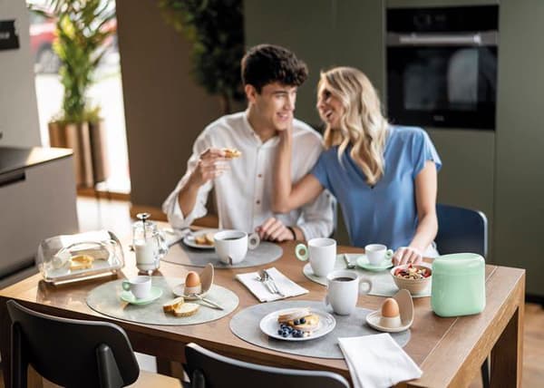 Mugg - kopp - mazagran Guzzini - 081700158 - VARJE DAG Set med 2 kaffekoppar med fat - Grå Duva