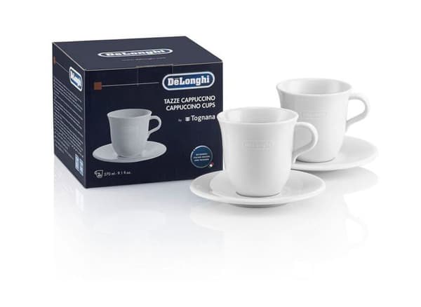 Mugg - kopp - mazagran De'longhi - DLSC309 - Keramikkoppar - Cappuccino x 2, Porslin, 270 milliliter, Vit