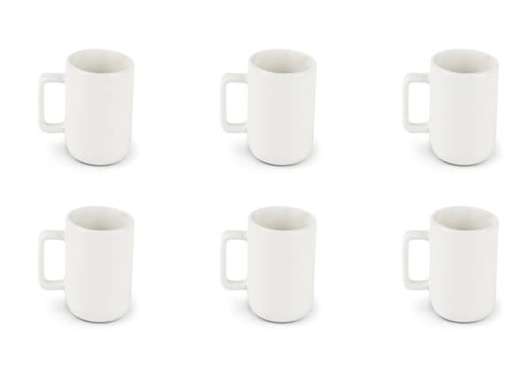 Mugg - kopp - mazagran Excelsa - 67998 - Nordisk Set med 6 vita kaffekoppar i keramik Stoneware, kapacitet 80 ml.