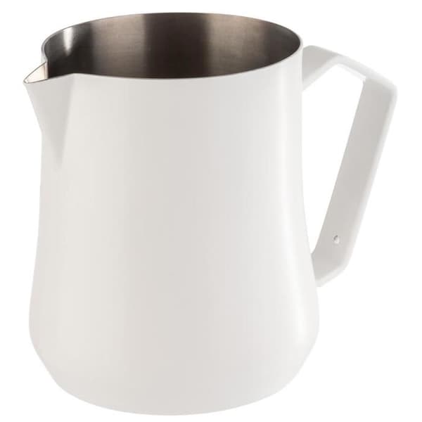 APS 10360 Mjölkkanna, mjölkkanna av hög kvalitet, pulverbelagd, i rostfritt stål, 350 ml, vit
