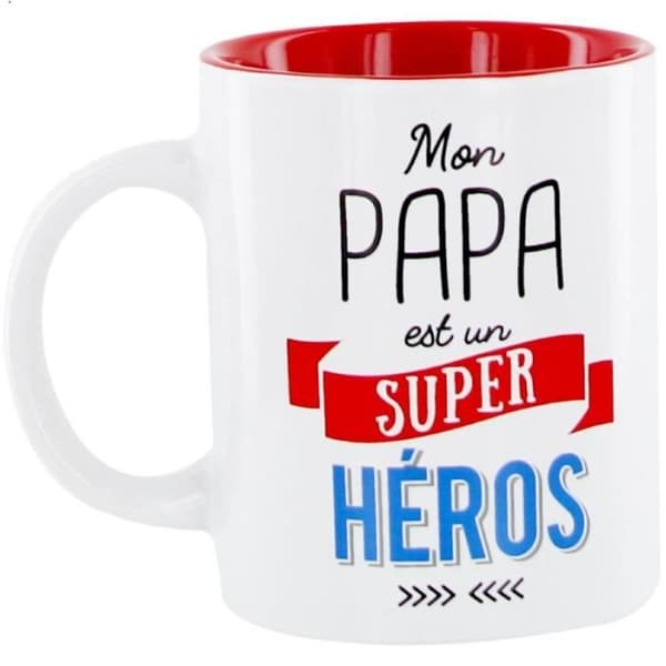 Mugg - Declikdeco - MO0554 - Min pappa är en superhjälte - Keramik - D12xH9,5cm