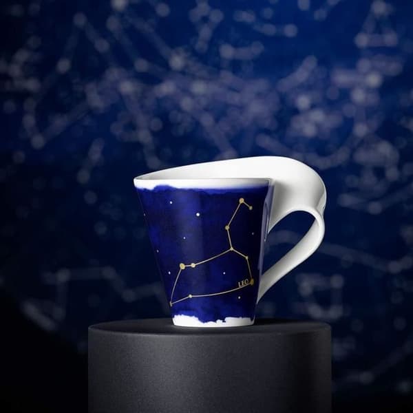 Mugg - Villeroy Boch - NewWave Stars - Premiumporslin - 300 ml - Motiv av lejon i guld