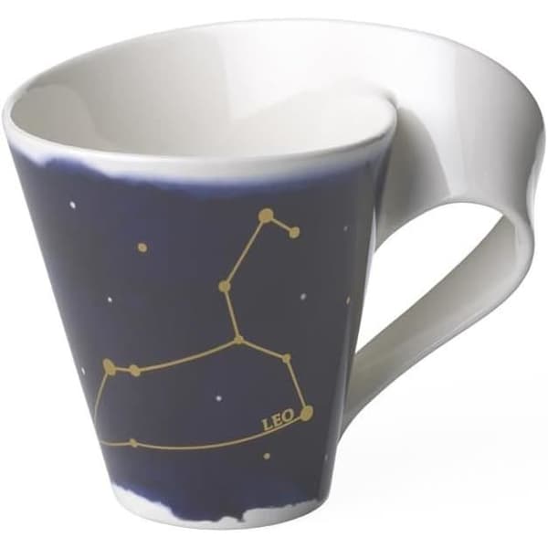 Mugg - Villeroy Boch - NewWave Stars - Premiumporslin - 300 ml - Motiv av lejon i guld