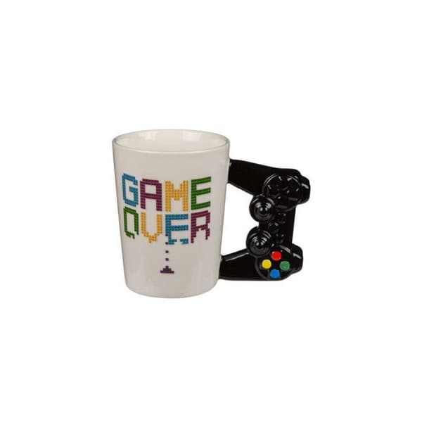 Mugg - Game Over - Svart - Porslin - Tål diskmaskin - Cylindrisk