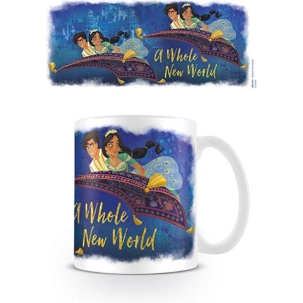Mugg - ALADDIN - En helt ny värld - Vit - Porslin - Diskmaskinssäker