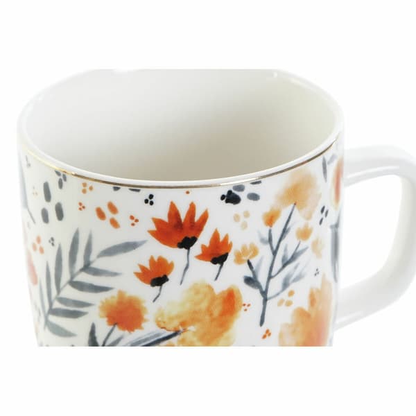 Koppar DKD Home Decor Porslin Blå Orange (380 ml) (12 x 8,5 x 9,5 cm)
