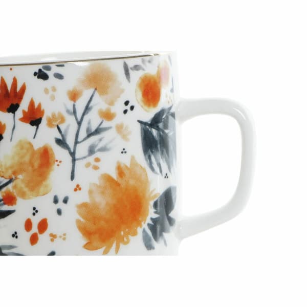 Koppar DKD Home Decor Porslin Blå Orange (380 ml) (12 x 8,5 x 9,5 cm)