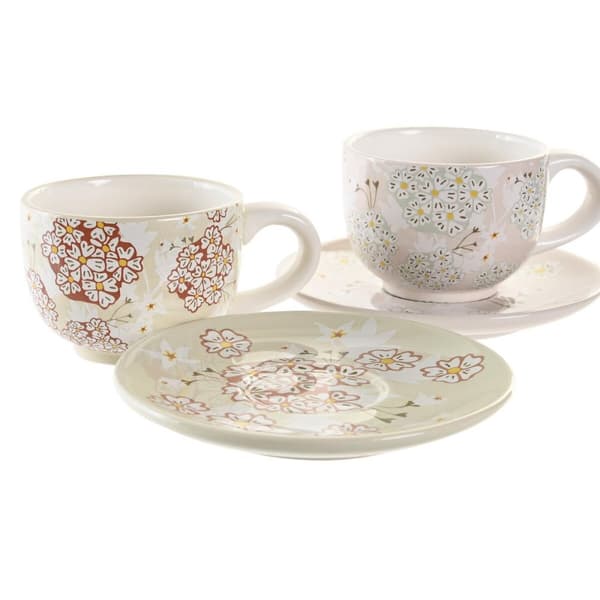 Kaffeset DKD Home Decor Grön Beige Metall Dolomite 180 ml