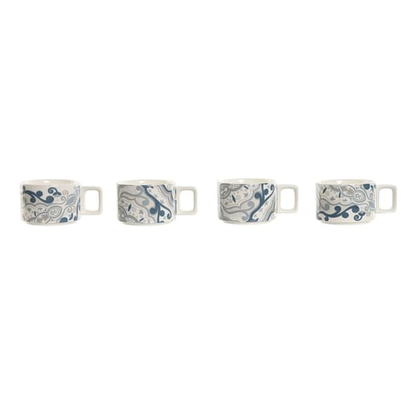 Set med kaffekoppar Home ESPRIT Beige Grå Rosa Lila Metall Bambu Dolomite 260 ml