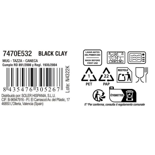 Koppar La Mediterránea Black clay (36 antal)