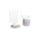 Pikkukuva 4 / 4: Kuppi teesuodattimella DKD Home Decor Monivärinen Oranssi Laatta Arabi 300 ml (2 osaa)