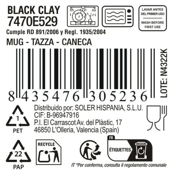 Koppar La Mediterránea Black clay (24 antal)