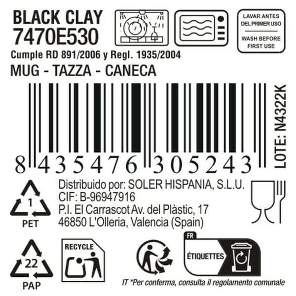 Skodelica La Mediterránea Black clay (24 enheder)