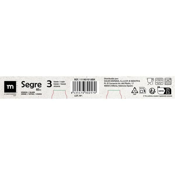Set med kaffekoppar La Mediterránea Segre 3 Delar (24 antal)
