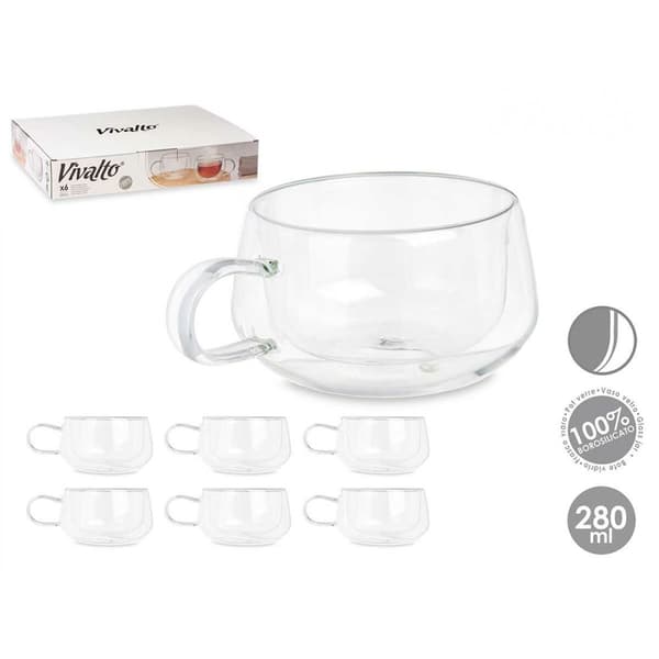Puodelis Vivalto OCT-DG23213L Läpinäkyvä 280 ml (6 osaa)