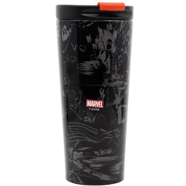 Rese-mugg - Stor - Marvel Deadpool - Rostfritt stål - 425ml - Svart/Röd
