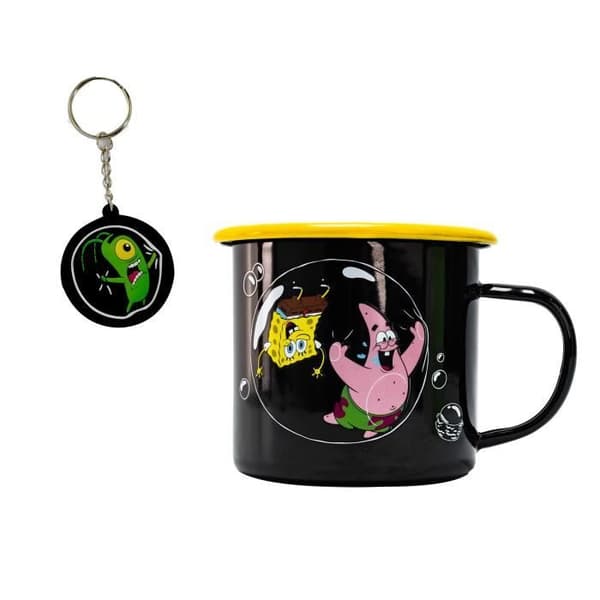 Presentlåda - BOB L'EPONGE - Mug + Nyckelring - Emalj - Metall - Barn
