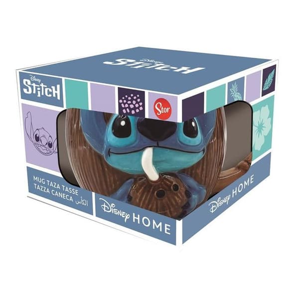 Mugg 3D - Disney - Stitch - Kokosnöt - 414 ml - Flerfärgad - Barn