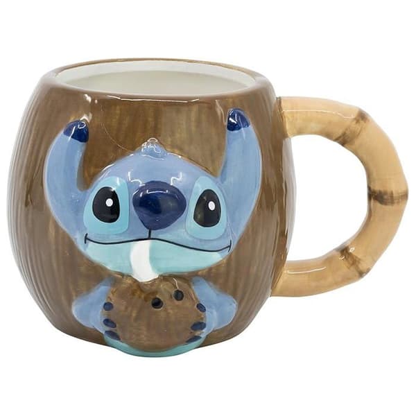 Mugg 3D - Disney - Stitch - Kokosnöt - 414 ml - Flerfärgad - Barn