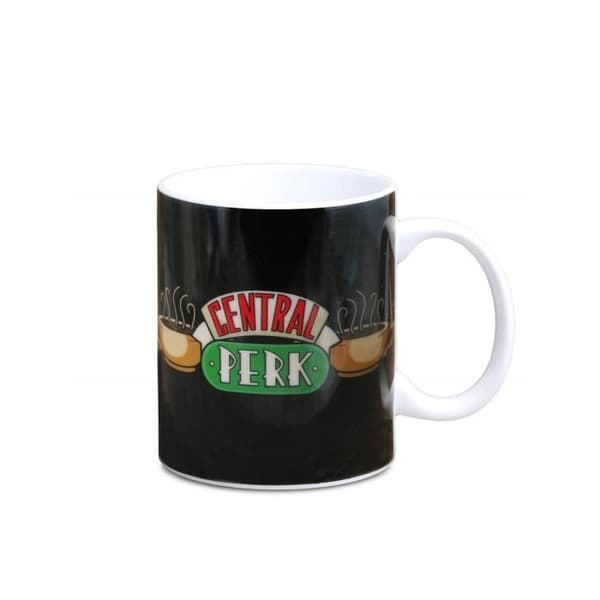 Mugg - LOGOSHIRT - Vänner - Logo Central Perk - Vit - Cylinderformad - Diskmaskinskompatibel