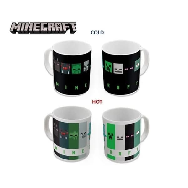 Mugg Termoaktiv - MINECRAFT - 325ml - Grön - Porslin - Barn