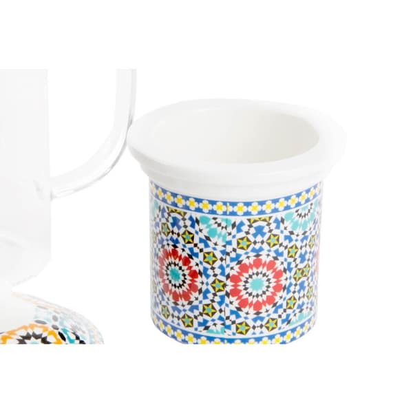 Kuppi teesuodattimella DKD Home Decor Monivärinen Oranssi Laatta Arabi 300 ml (2 osaa)