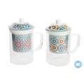 Pikkukuva 1 / 4: Kuppi teesuodattimella DKD Home Decor Monivärinen Oranssi Laatta Arabi 300 ml (2 osaa)
