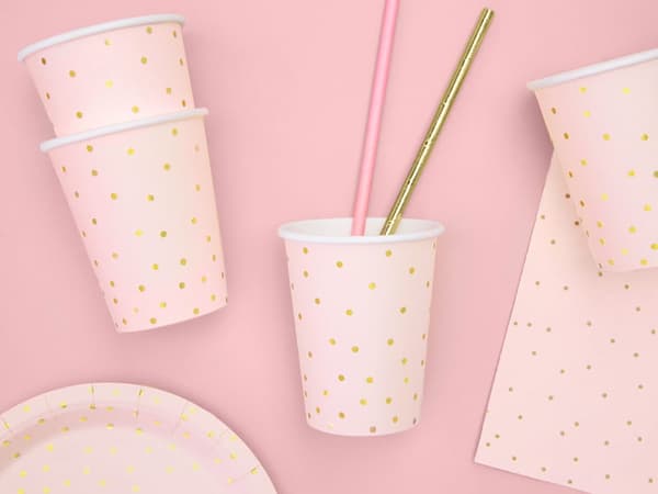 Papkrus PINK GOLD DOTS 6 stk / 260ml