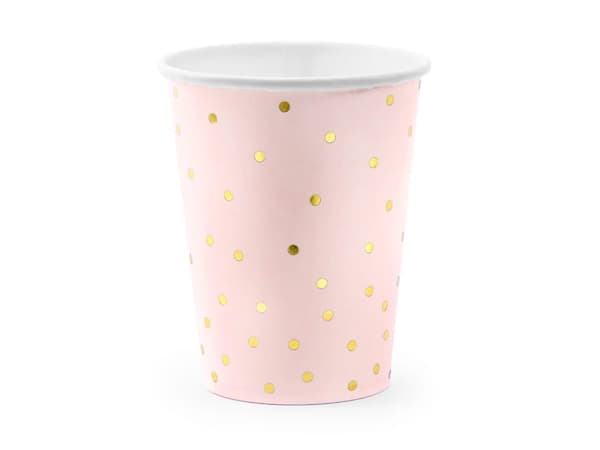 Papkrus PINK GOLD DOTS 6 stk / 260ml